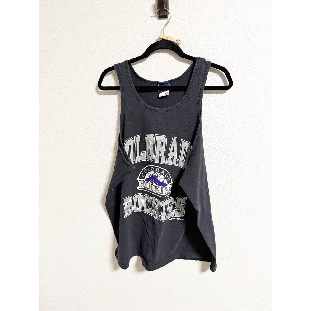 Bike Colorado Rockies Tank Top Baseball Graphic Sleeveless MLB 1997 Black XL